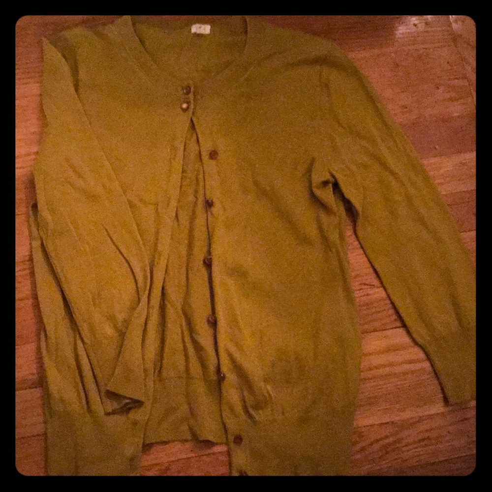 J. Crew 3/4 sleeve moss cardigan